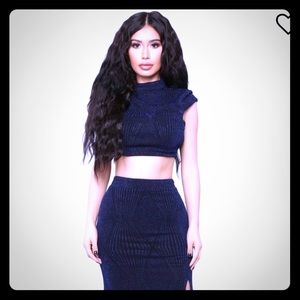 Fashion nova crop top and matching skirt combo